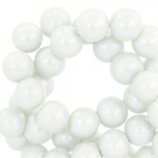 Glassbeads pearl glitter 8mm Light grey